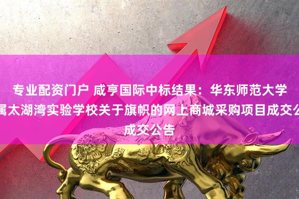 专业配资门户 咸亨国际中标结果：华东师范大学附属太湖湾实验学校关于旗帜的网上商城采购项目成交公告