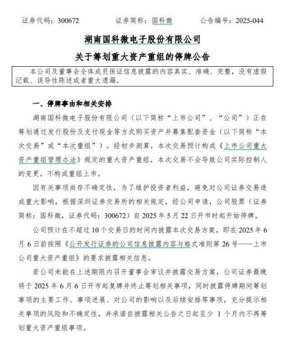金色配资门户网 筹划重大资产重组，停牌前股价“提前”大涨，国科微回应